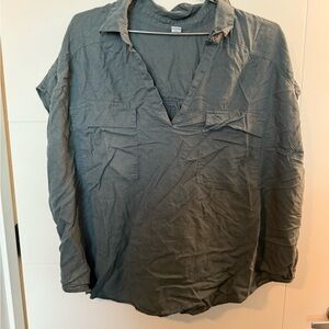 Old Navy Dark Green V-Neck Top